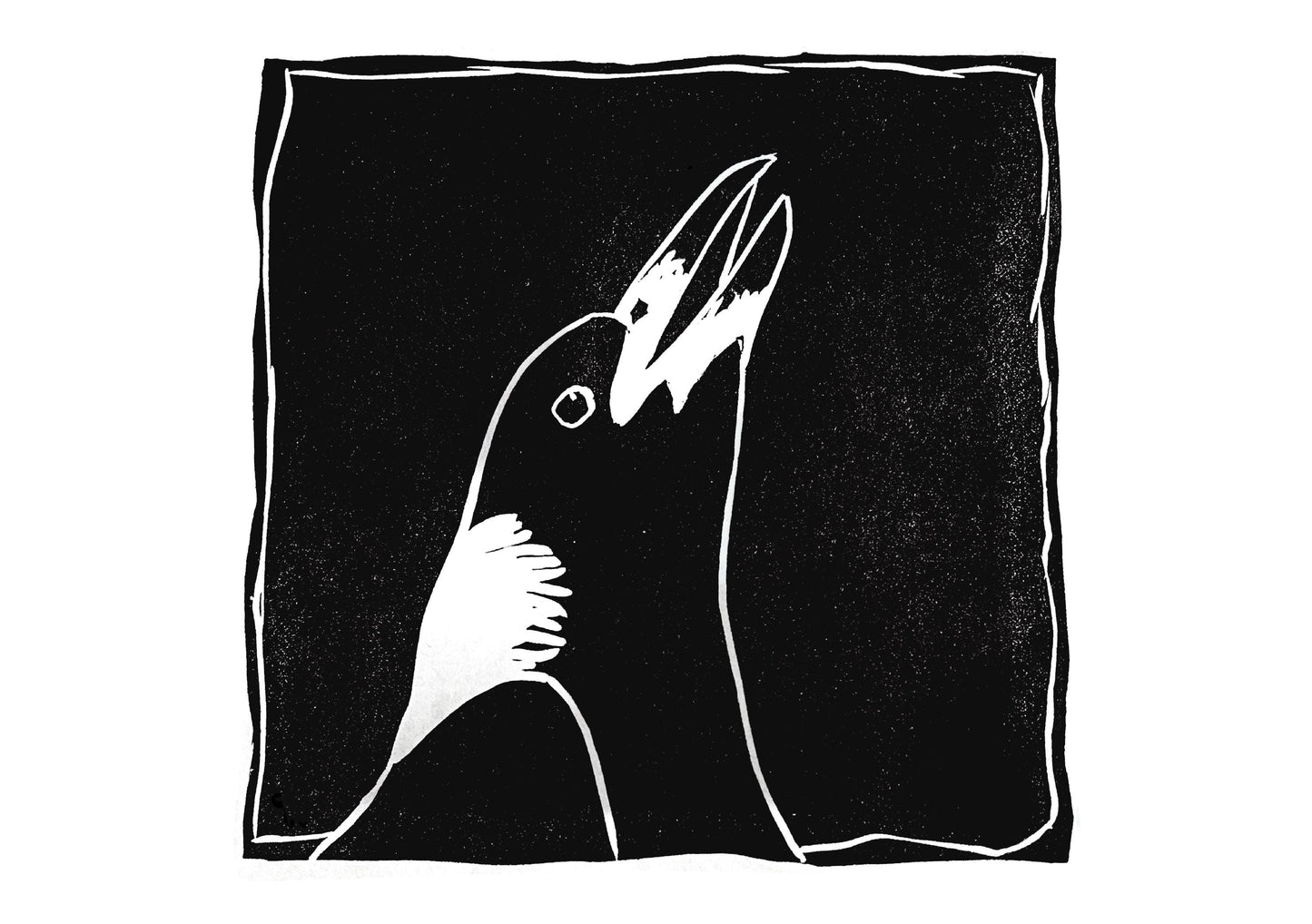 “Magpie” linoprint (digital print)